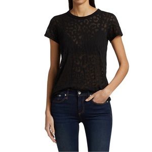 Rag & bone L black Cheetah Print T-Shirt tee short sleeves